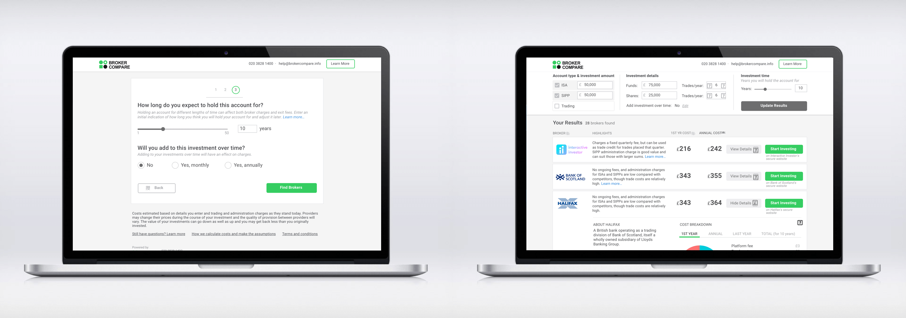 Broker Compare - Final Wireframes B