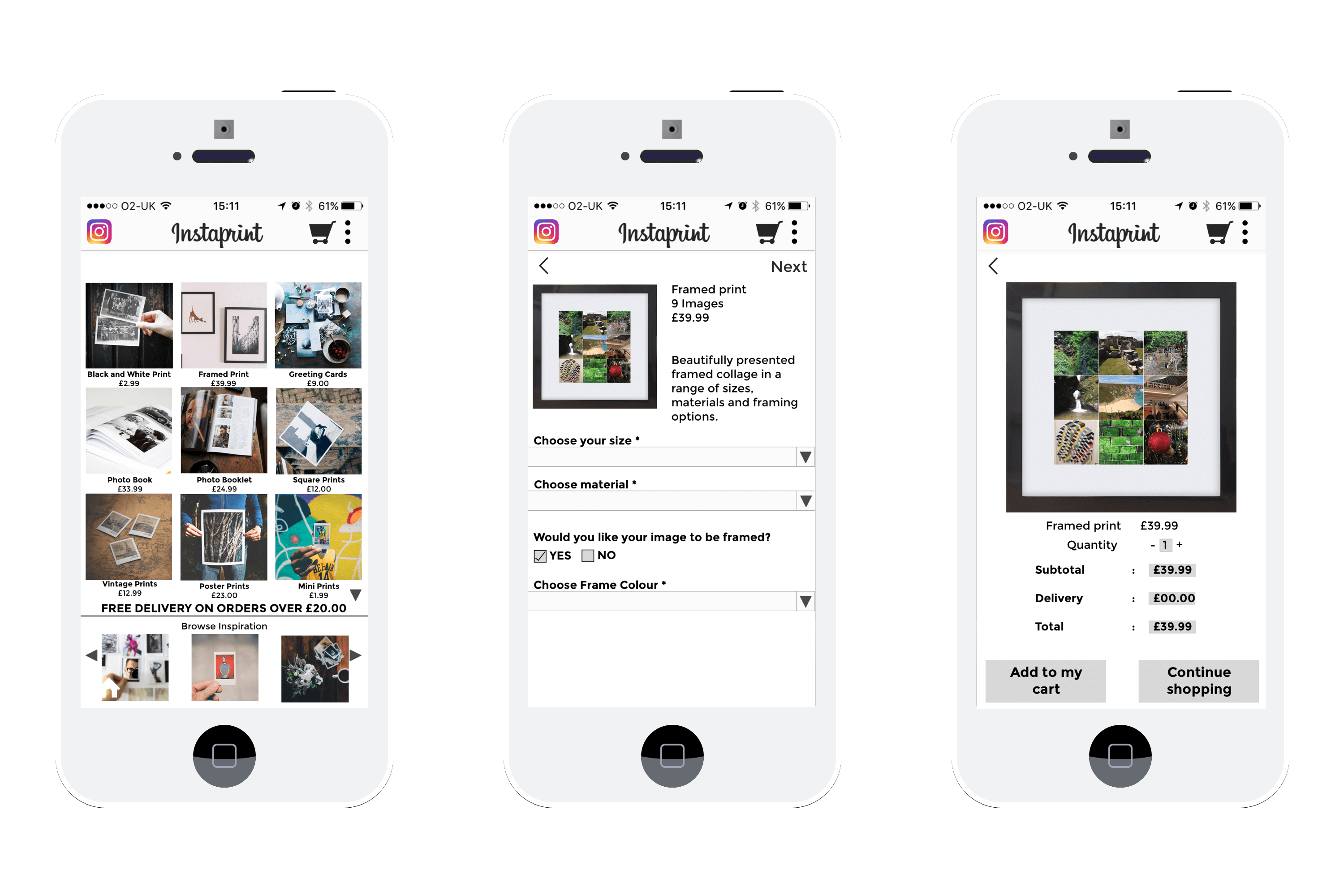 Instagram - Final Key Wireframes